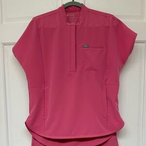 FIGS F’ing Pink Scrub Montex Mock Neck Scrub Top Discontinued Color